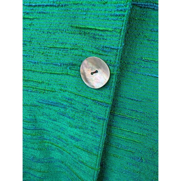Vintage Green Designer Textured Blazer With Single Button & Pockets Sz XL - Picture 2 of 16